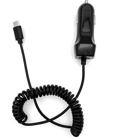 5V 3A USB Type C Chargeur de Voiture, Adaptateur de Charge Allume-Cigare de Voiture avec câble USB C enroulé pour Smartphones, tablettes (1/5)