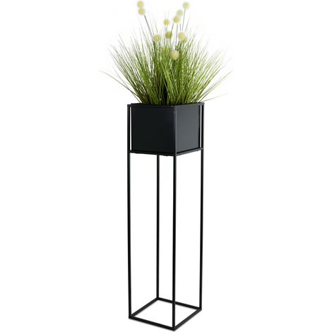Supporto per fiori moderno nero, 90 cm