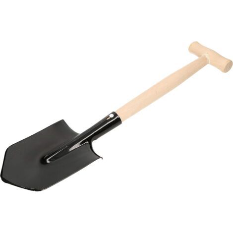 Bêche de 60 cm avec manche en bois - Bêche courte - Bords tranchants pour les activités de plein air-NANOTEH (1/5)