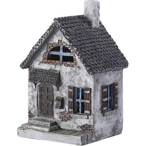 Statue Aquarium Miniature - Décoration Résine pour Jardin Bibliothèque Intérieur Extérieur - Ornement Extérieur Gris - 1 Pièce (1/5)