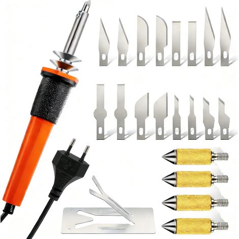 Electric Hot Knife Tool Kit, Electric Foam Cutter Hot Knife Cutting Tool Metal Holder, Hot Knife, Foam for Flexible and Thin Plastic Stencils (1/5)