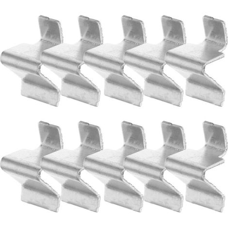 Lot de 10 clips métalliques pour étagères, 8 mm, en fer, en forme de U, réglables, pour bureaux et classeurs - AquaForge (1/4)