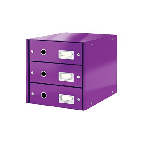 BUC DE CAJONES CLICK & STORE WOW DE LEITZ (3 CAJONES), 81% CARTÓN RECICLADO