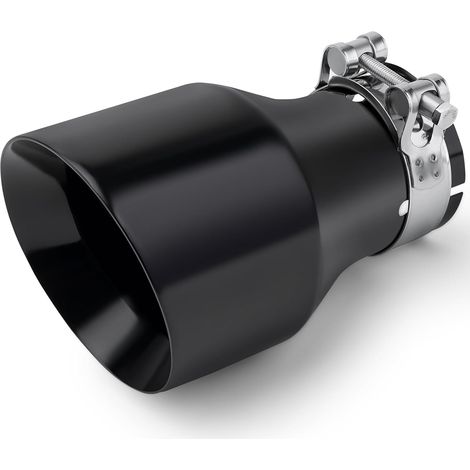 Embouts d'échappement 304 acier inoxydable auto embout d'échappement fin tuyau d'échappement embout double paroi poli coupe oblique silencieux embout auto embout d'échappement, entrée 63mm (2,5 (1/5)
