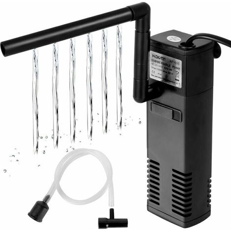 Filtro per acquario Ulisem Flusso d'acqua 4W 600L/H Filtro interno per acquario Pompa filtro per acquario da 60L con spugne filtranti per pesci (1/4)