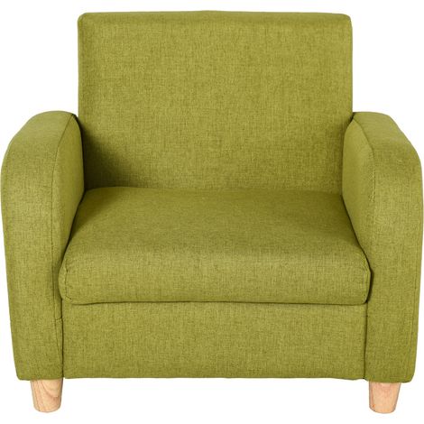Children Armchair Mini Sofa Wood Frame AntiSlip Legs High Back (1/5)