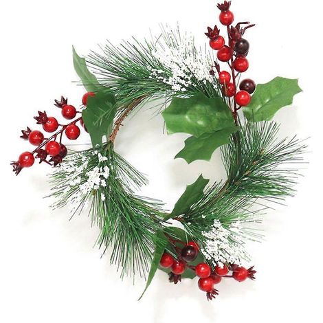 Couronne de Noël festive en 5 pièces, aspect réaliste, pour la décoration intérieure (1/5)