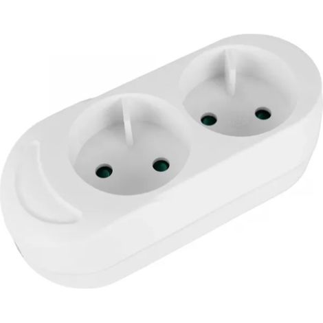 Enchufe doble portátil 16A 2P 250V blanco GN-260