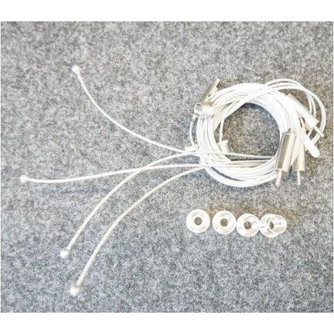 Kit de 4 filins acier longueur 1.5m pour suspension de plafonnier et luminaire (ou autre) embout fileté male/femelle TF019 (1/2)