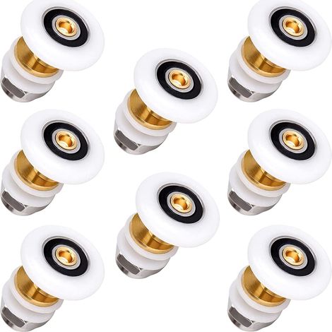 8 Pièces Roulette Porte Douche Roue Rechange pour Porte Coulissante Douche en Laiton - 25mm (1/5)
