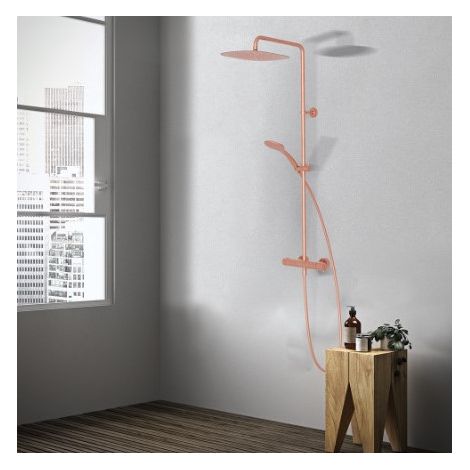 Colonne de douche Thermostatique Or Rose Brossé FOIL - CRISTINA ONDYNA FL48634P (1/2)