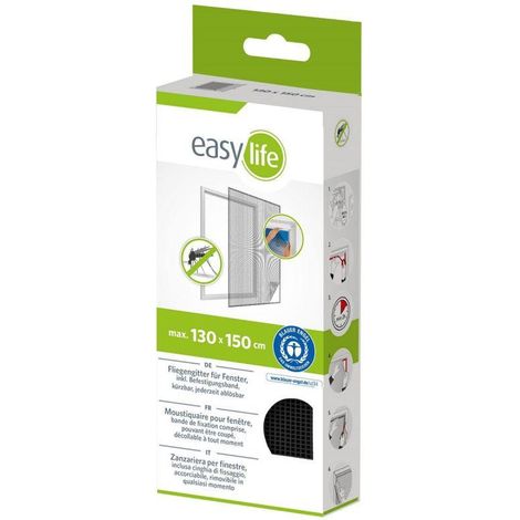 Zanzariera easy life antracite 130x150 cm poliestere