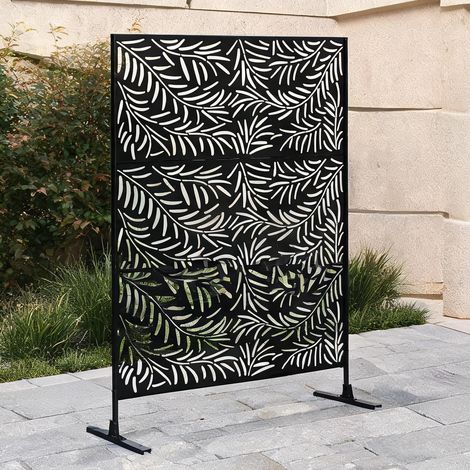 Clôture de jardin negro en acero 122 x 45 x 198 cm (1/5)