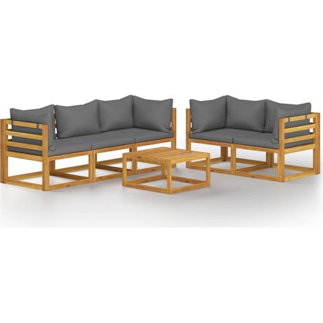 Maison Exclusive - 6-tlg. Garten-Lounge-Set mit Auflagen Massivho