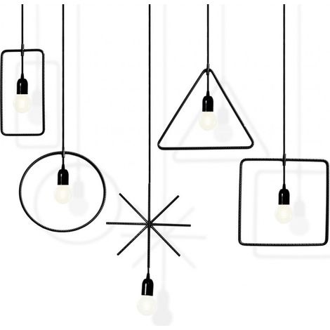 Lampadario sospeso E27 geometrico moderno triangolo rettangolo cerchio asterisco Triangolo nero