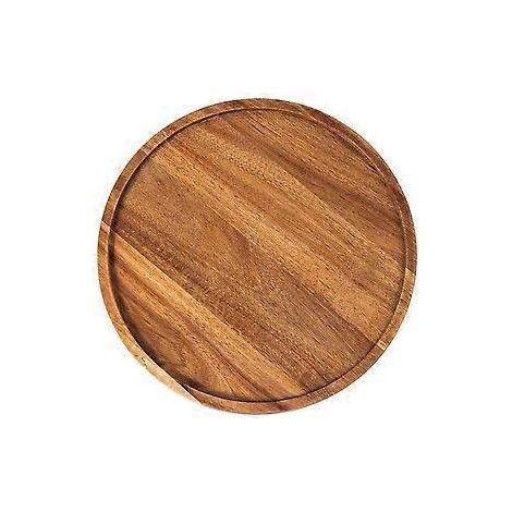 Plateau rond en bois, plateau de service en bois, plateau de service, planche à charcuterie apéritive, organisateur de plateau pour la cuisine/le plan de travail (1/4)