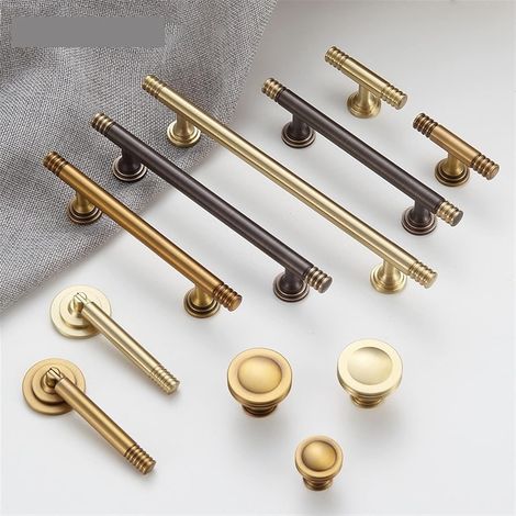 Poignées de tiroir modernes en laiton style bronze, poignée T (1/5)