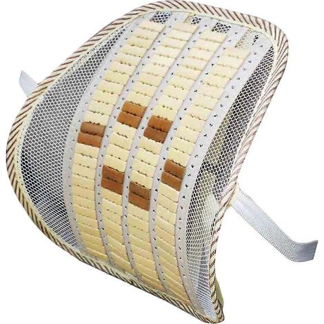 Coussin lombaire d'été en maille de qualité supérieure, 1 pièce, avec soutien lombaire massant et dossier de chaise.-Beige