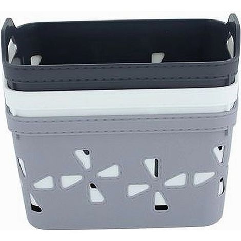 Cleafe - Set 2 Pz Cesto Portaoggetti Cestino Porta Tutto Con Maniglie 18,5x12x12 Cm 10723 - (1/5)