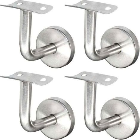 Supports de main courante en inox 4 pièces – Fixation murale pour escaliers et garde-corps – Résistant à la corrosion – Ins (1/5)