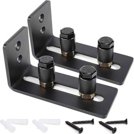 Set di 2 rulli guida regolabili per porte scorrevoli inferiori - Nero - Super scorrevoli e silenziosi - Facile da installare (2 rulli) - Adatto a tutte le dimensioni di porta (1/4)