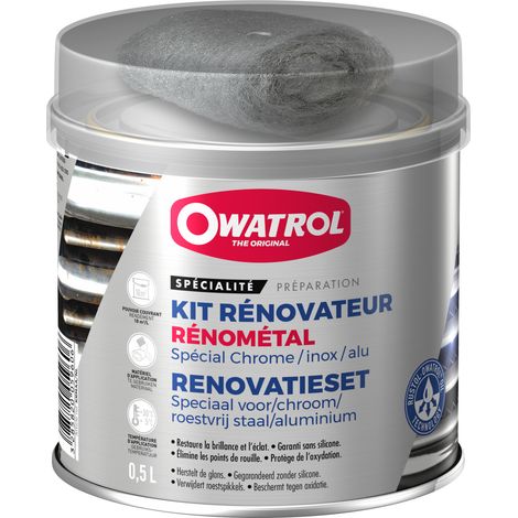 Owatrol – Rénovateur chrome et inox 0.5L – Restaure brillance et protège contre l'oxydation – Pour pare-chocs, jantes, enjoliveurs