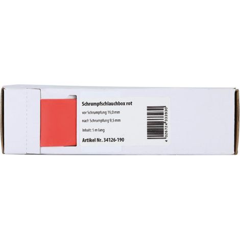 Gaine thermoretractable rouge D19.0 mm 5 m