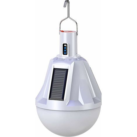 Ampoule LED solaire, rechargeable par USB, lampe de lumière avec énergie solaire, lampe suspendue pour extérieur, lampe de télécommande, éclairage imperméable pour jardin, patio, camping，Starlight (1/5)