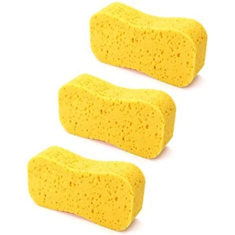 Set of 3 car wash sponges, large sponges, super absorbent, 23 x 11 x 4.5 cm--DTEKGAZ