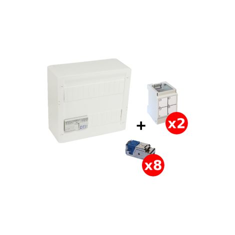 Legrand - Coffret VDI GRADE 2 avec brassage STP - 8 RJ45 / TV 2 sorties - Ru00e9f. : 413248 + 413183x4 + 413180 (1/3)