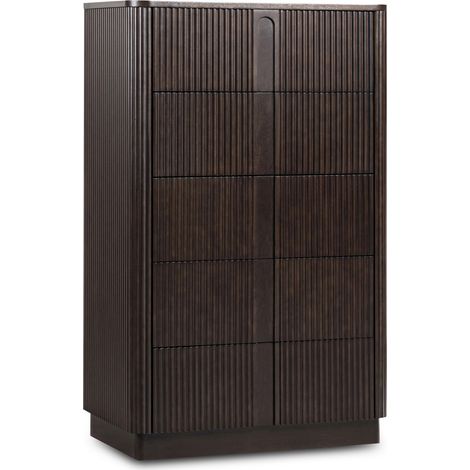 Teamson Home 5-Drawer Chest of Drawers with Push-Open Design, Recessed Channel Detail and Bedroom Storage, Black Finish (1/5)