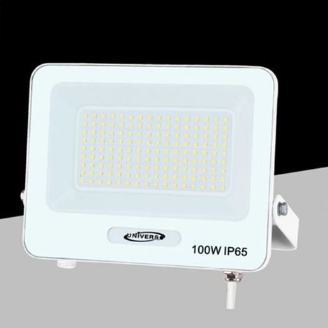 TRADE SHOP - Faro Proiettore Smd Led Floodlight 100w Slim Ip65 Bianco Luce 3000k 4000k 6500k Ek05-100w-b - -Bianco Caldo      - (1/4)