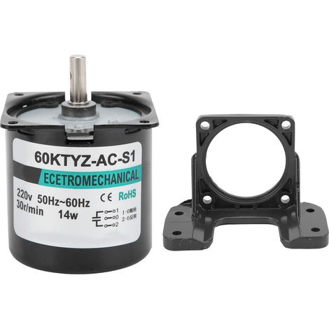 Moteur synchrone AC 14W 2 voies couple élevé aimant permanent arbre central support XD60KTYZ (30 tr/min AC220V) (1/5)