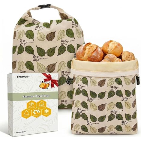 Lavable – Sac à Pain en Cire d'Abeille 43x33 cm Cire Naturelle Équilibre Respiratoire Fraîcheur pour (1/5)