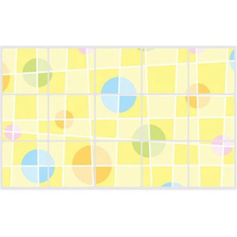 Autocollant Murale Geometrique - Resistance Haute Temperature Et Anti Huile - Pour Decoration Cuisine Et Carrelage - Lot De 1