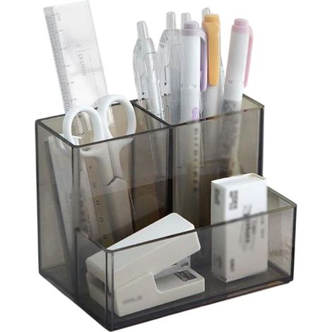 Organiseur de bureau, porte-stylo transparent et présentoir pour porte-stylo, idéal pour les bureaux, les écoles et les maisons. (1/5)
