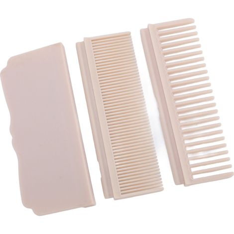 Peigne lisseur haute température en fibre de carbone PPS à dents larges et fines, accessoire à pince, couleur chair, blanc. (1/5)