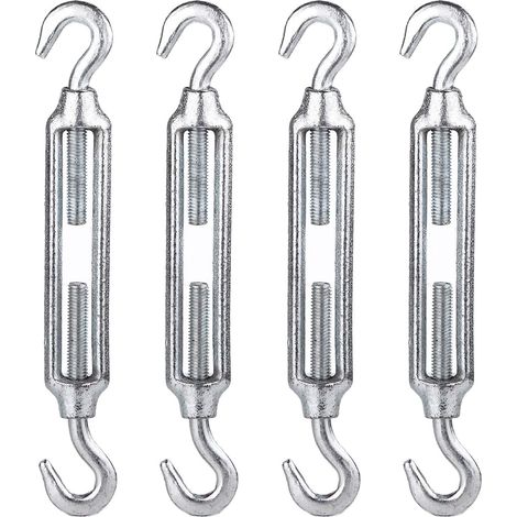 (Lot de 4 pièces) Tendeur de câble M12 en acier galvanisé DIN 1480, crochet de tension de câble robuste (4) (1/4)