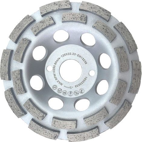 Premium Meule Assiette Diamantée 125mm Béton Universel 125 Mm X 22,2 Mm Meule Double Rangée (1/4)