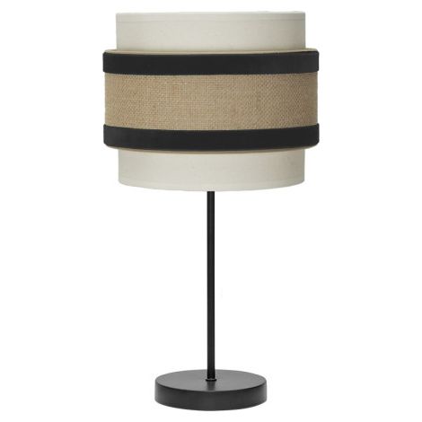 Kleine Tischlampe Cornelian 1x14 beige/schwarz 47x18x18cm