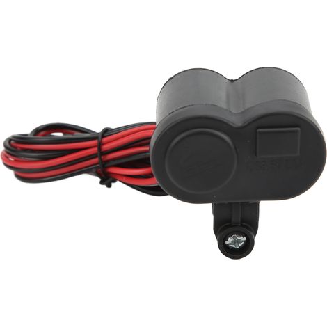 Chargeur téléphone guidon moto prise allume-cigare USB unique LED bleue étanche pour appareils électroniques (1/5)