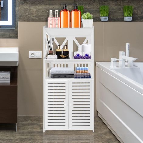 Grande armoire de salle de bain en bois, autoportante, étanche, pour Chambre à coucher, cuisine, couloir, placard, 40 x 25 x 90 cm (1/5)