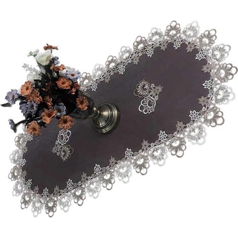 Housse de protection moderne pour table basse, napperon en dentelle brodée, housse anti-poussière pour réfrigérateur, décoration intérieure multicolore (1/5)