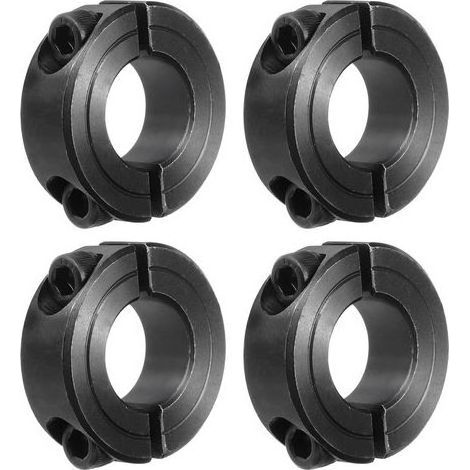 3/4" Bore Clamps, Double Slotted Carbon Steel Shaft Clamps with Black Adjustment Screws, 4 Pcs (1/5)