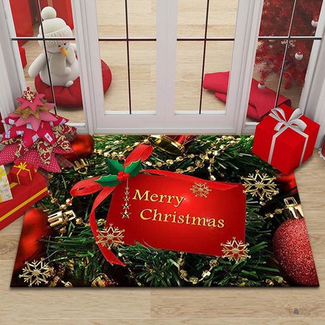 Tapis De Porte De Noël - 60 X 90 Cm - Polyester - Pour Entrée Extérieure Intérieure Salon Cuisine Chambre - 1 Pièce (1/3)