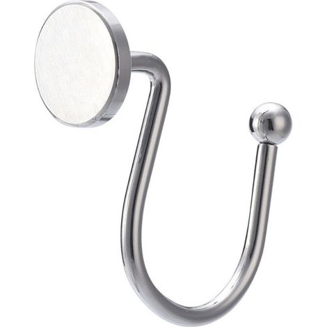 Set mit 12 Duschvorhangringen: Rostbeständige, silberfarbene Rundringe für Badezimmer, Vorhänge und Stangen. (1/4)
