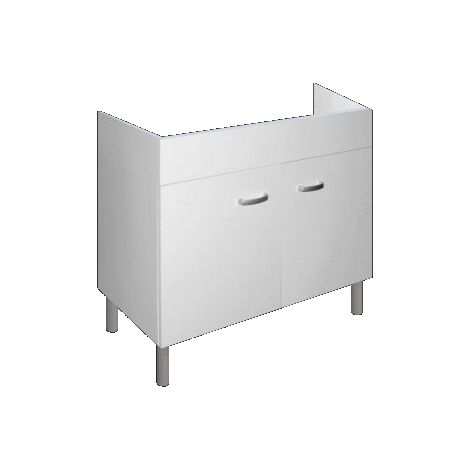 Mobile Sottolavello da Cucina 100x50x69 cm con 2 Ante in Nobilitato Bianco Opaco (1/2)