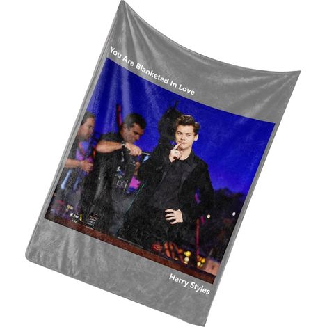 Couverture étoilée Harry Styles BL599D-5, 140x200 cm, personnalisée pour lit, tissu doux, décoration chambre, motif pop star, taille lit double. (1/3)