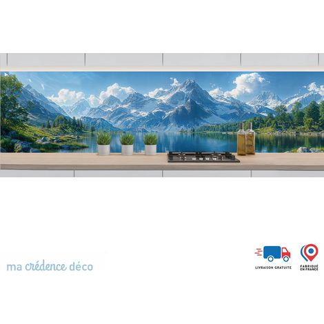 Crédence : Lac et montagnes 4 - Couleur Vert oxyde - Alu composite - 60 - 120 (1/3)