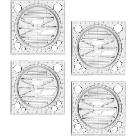 Ensemble de 4 règles à dessin rotatives multifonctionnelles en (1/5)